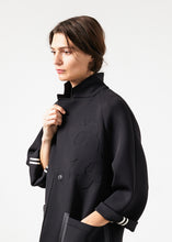 Load image into Gallery viewer, Neoprene Flower Coat in Black - indigo