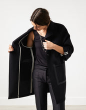 Load image into Gallery viewer, Neoprene Flower Coat in Black - indigo