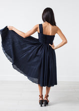 Load image into Gallery viewer, One Shoulder Dress in Navy - purple