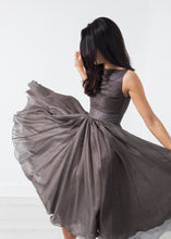Load image into Gallery viewer, Voile Dress in Grey Pearl - black