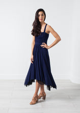 Load image into Gallery viewer, Ruched Party Dress in Navy - green