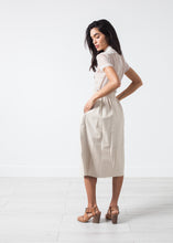 Load image into Gallery viewer, Eulera Leather Skirt in Cream - yellow