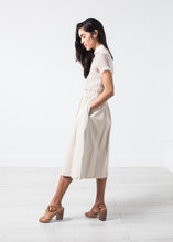 Load image into Gallery viewer, Eulera Leather Skirt in Cream - yellow