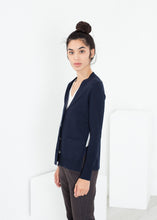 Load image into Gallery viewer, Square Cardigan in Navy - brown