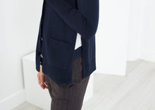 Load image into Gallery viewer, Square Cardigan in Navy - brown