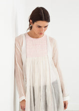 Load image into Gallery viewer, Pink Bib Dress in White - indigo