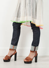 Load image into Gallery viewer, Pink Bib Dress in White - indigo
