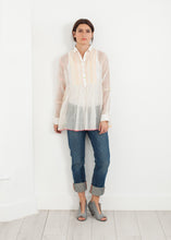 Load image into Gallery viewer, Sheer Rainbow Blouse in White - green