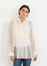 Load image into Gallery viewer, Sheer Rainbow Blouse in White - green
