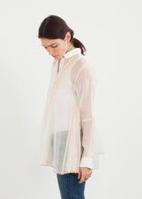 Load image into Gallery viewer, Sheer Rainbow Blouse in White - green