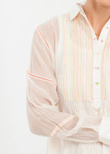 Load image into Gallery viewer, Sheer Rainbow Blouse in White - green