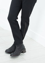 Load image into Gallery viewer, Side Zip Slim Pant in Black - purple