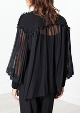 Load image into Gallery viewer, Poet Silk Sweater in Black - white