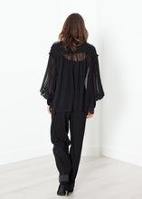 Load image into Gallery viewer, Poet Silk Sweater in Black - white