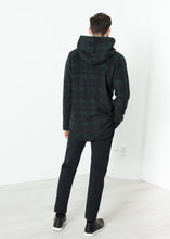 Load image into Gallery viewer, Double Breasted Hoodie in Forest Plaid - yellow