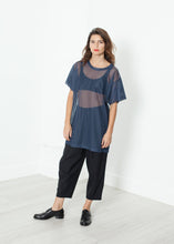 Load image into Gallery viewer, Mesh Over Dress in Navy - red