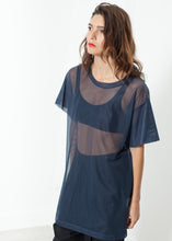 Load image into Gallery viewer, Mesh Over Dress in Navy - red