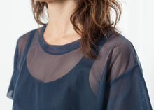 Load image into Gallery viewer, Mesh Over Dress in Navy - red