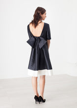 Load image into Gallery viewer, Tie Dress in Navy - white
