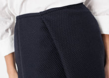 Load image into Gallery viewer, Pleated Wool Skirt in Navy - brown