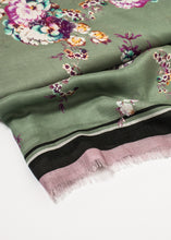 Load image into Gallery viewer, Floral Cashmere Scarf - purple