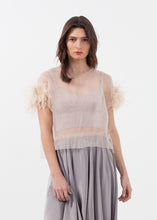 Load image into Gallery viewer, Organza Feather Top - violet