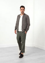 Load image into Gallery viewer, Leather Bomber Jacket in Dust - apricot