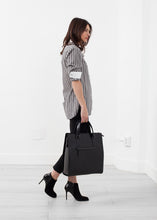 Load image into Gallery viewer, Striped Tuxedo Shirt - black