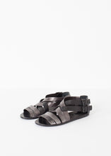 Load image into Gallery viewer, Wrap Sandal in Black/Steel - red