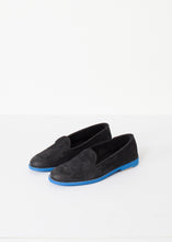 Load image into Gallery viewer, Suede Loafers - Black/Blue - violet
