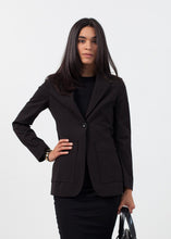 Load image into Gallery viewer, Double Pocket Blazer in Black - purple
