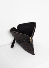 Load image into Gallery viewer, Roxanne Leather Clutch in Black - purple