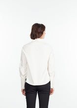 Load image into Gallery viewer, Trim Collar Poplin Blouse in Off White - purple