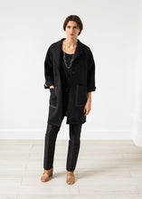 Load image into Gallery viewer, Neoprene Flower Coat in Black - indigo
