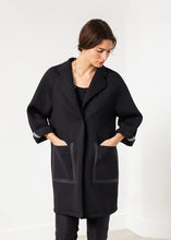Load image into Gallery viewer, Neoprene Flower Coat in Black - indigo
