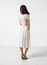 Load image into Gallery viewer, Eulera Leather Skirt in Cream - yellow
