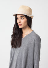 Load image into Gallery viewer, Washboard Hat in Straw/White - violet
