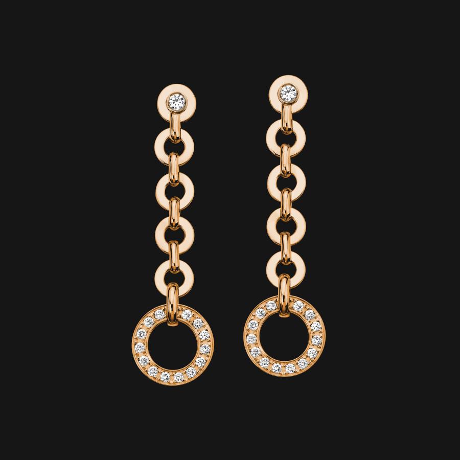 18k Dangling Pendant Earrings - orange