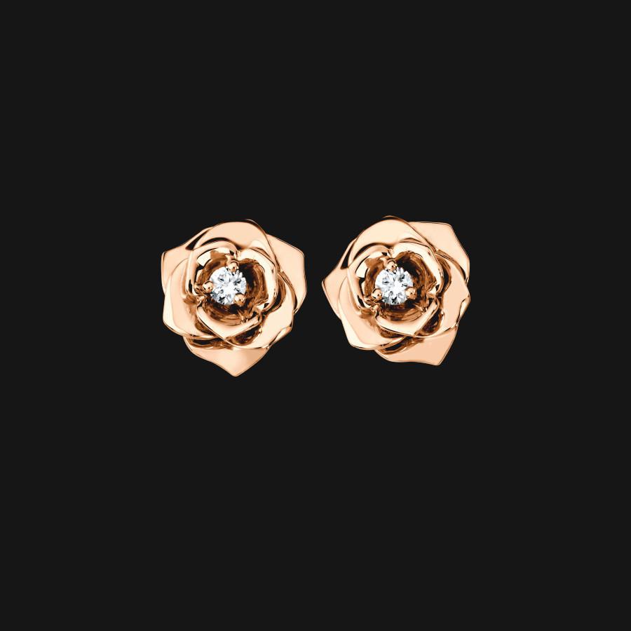 14k Solid Bloom Earrings - black