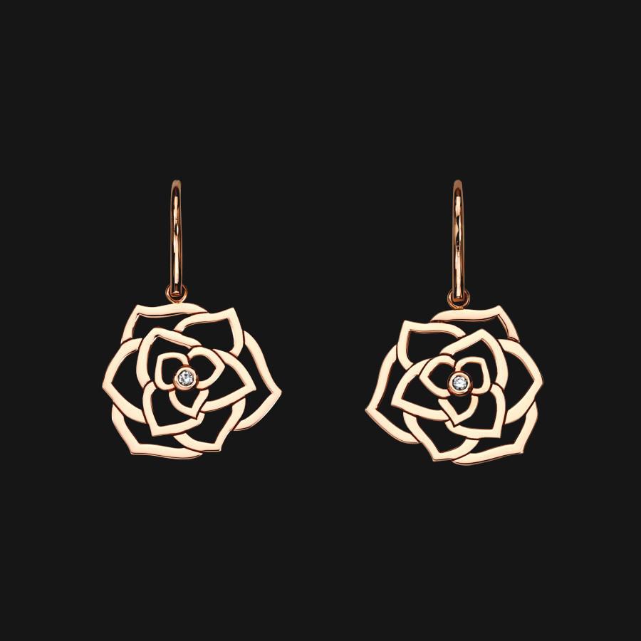 18k Wire Bloom Earrings - black