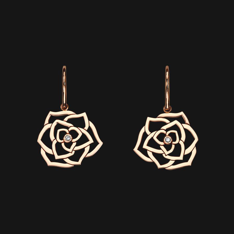 14k Wire Bloom Earrings - pink