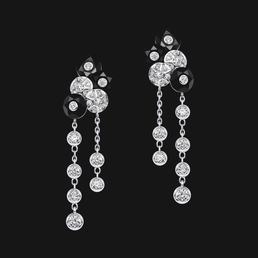 14k Dangling Obsidian Earrings - red