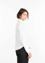 Load image into Gallery viewer, Trim Collar Poplin Blouse in Off White - purple

