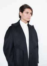 Load image into Gallery viewer, Shahmeena Cocoon Coat in Black - violet
