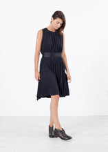 Load image into Gallery viewer, Sleeveless Pleated Dress in Navy - blue
