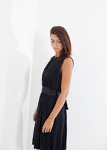 Load image into Gallery viewer, Sleeveless Pleated Dress in Navy - blue
