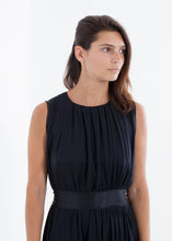 Load image into Gallery viewer, Sleeveless Pleated Dress in Navy - blue
