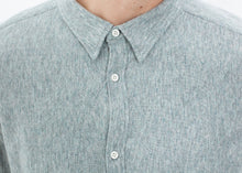 Load image into Gallery viewer, Kasuri Jersey Button-Up in Blue Grey - white
