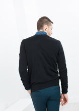 Load image into Gallery viewer, Hidden Placket Cardigan in Black - red
