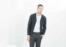 Load image into Gallery viewer, Hidden Placket Cardigan in Charcoal - black
